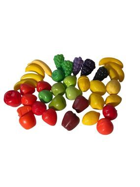 50+ Piece Lot Pretend Play Kids Plastic Vegetables & Fruit Plastic Food